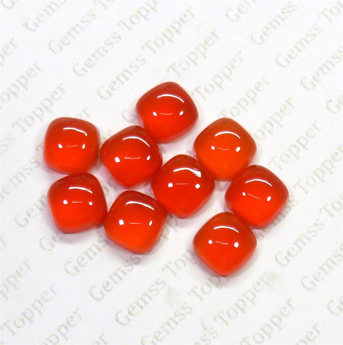 Carnelian 10x10 mm Cushion Cabochon